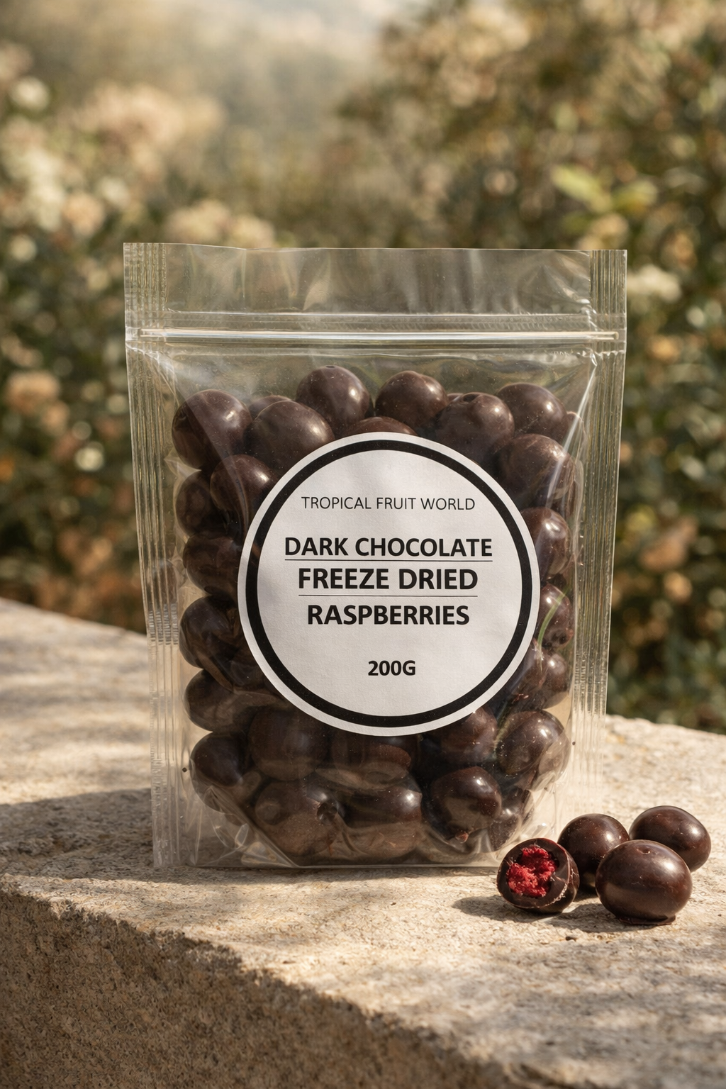 DARK CHOC FREEZE DRIED RASPBERRY 200G