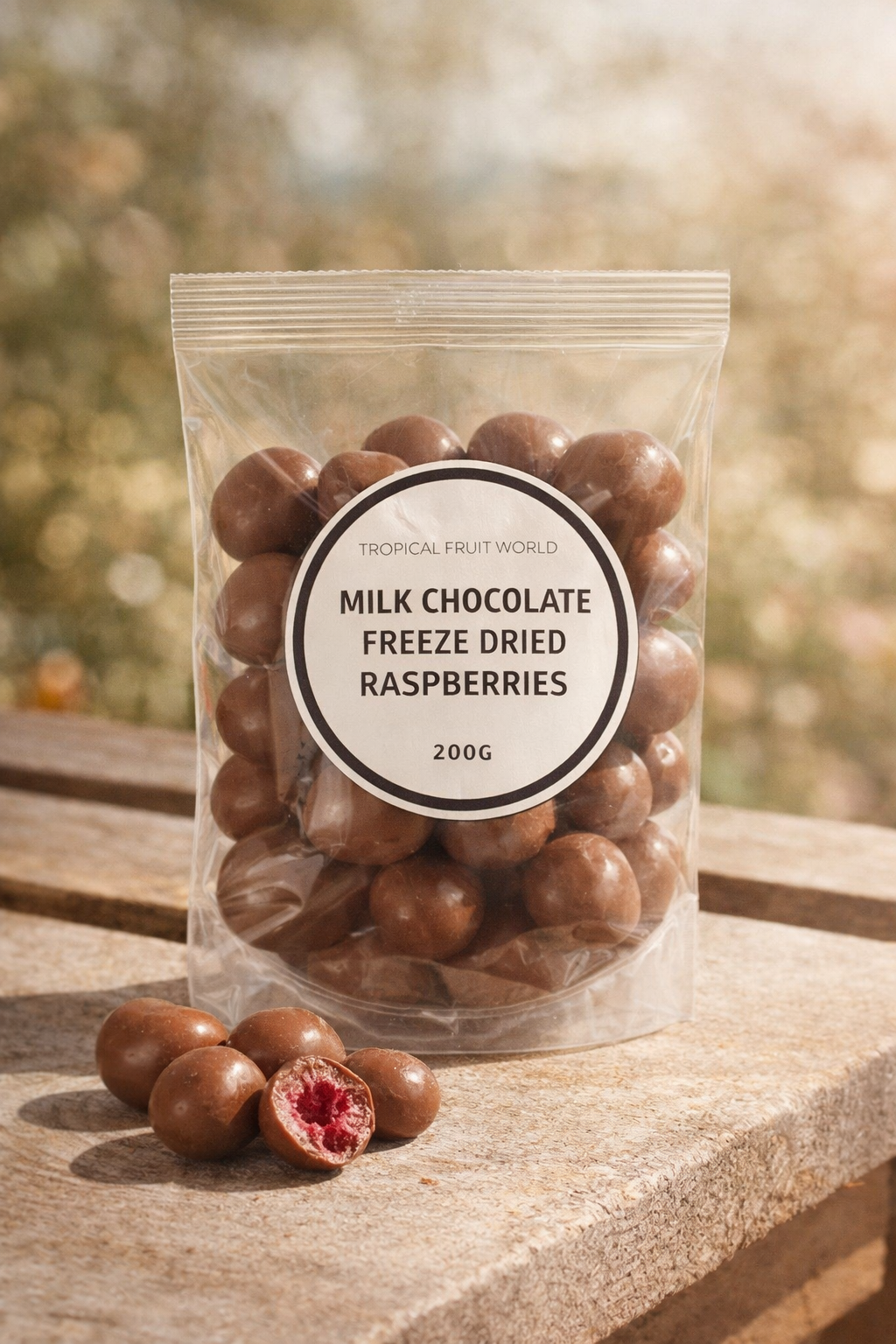 MILK CHOC FREEZE DRIED RASPBERRY 200G