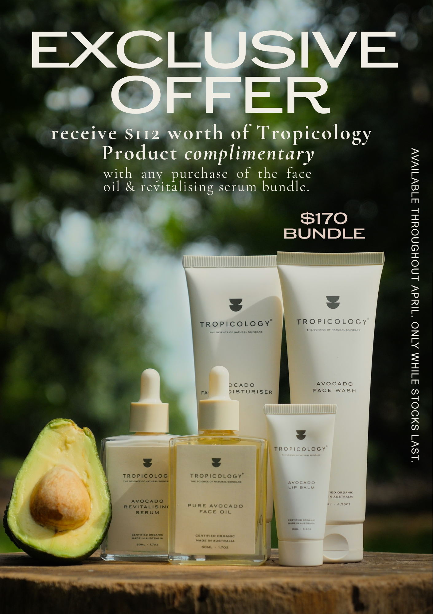 Bundle: Tropicology Organic Pure Avocado Face Oil & Revitalising Serum