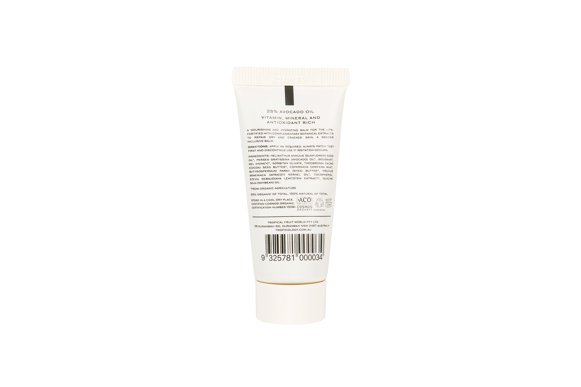 Tropicology Organic Avocado Lip Balm
