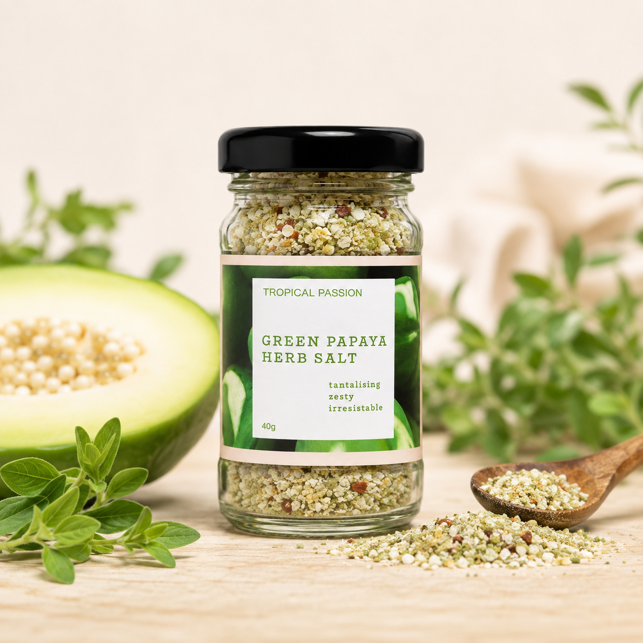 Green Papaya Herb Salt Mini 40g