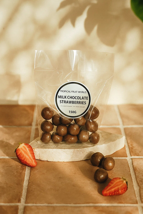 Milk Chocolate Freeze Dried Strawberries - Tropical Fruit World